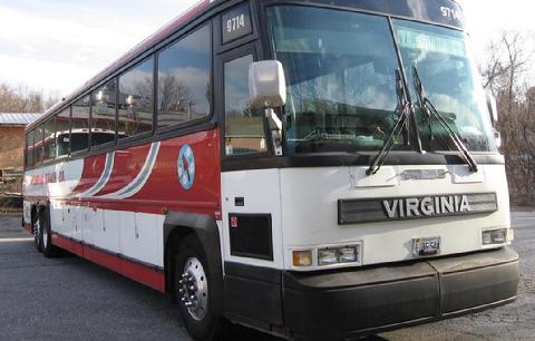 Red and White Bus